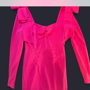 Vibrant Pink Dress with Bow Details